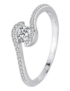 Royal Fashion stříbrný rhodiovaný prsten Třpytivé propojení HA-YJJZ020-SILVER