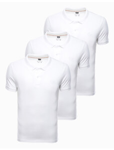 Ombre Clothing Pánská polokošile balení tří kusů - bílá 3 pcs Z28