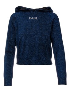 Karl Lagerfeld dámský mikinový svetr s kapucí Sparkle Hooded modrý