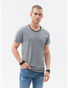 Ombre Clothing Pánské tričko bez potisku - šedá S1385