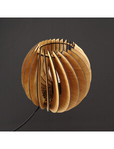 AMADEA Dřevěná stolní lampička kulatá, masivní dřevo, rozměr 22 cm, český výrobek