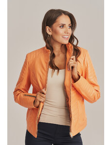 KONOPKA Dámská kožená bunda v oranžovém odstínu - 100% jehněčí kůže - Model: Sylvie