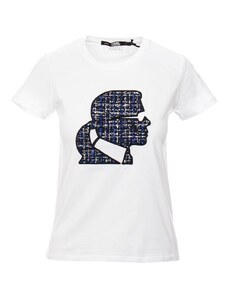 Karl Lagerfeld dámské tričko Boucle Kameo bílé
