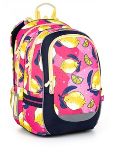 Lehký batoh s citronky Topgal CODA, růžovo-žlutá