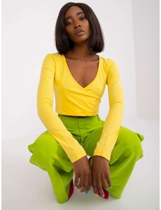 RUE PARIS ŽLUTÝ ZAVINOVACÍ CROP TOP PAOLA --YELLOW Žlutá