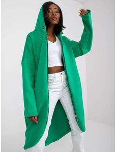 Fashionhunters Tmavě zelená mikina Tina RUE PARIS se zipem
