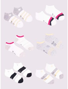 Yoclub Kids's Girls' Ankle Cotton Socks Patterns Colours 6-pack SKS-0008G-AA00-002