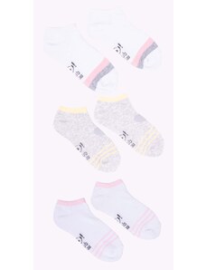 Yoclub Kids's Girls' Ankle Cotton Socks Patterns Colours 3-pack SKS-0028G-AA30-001