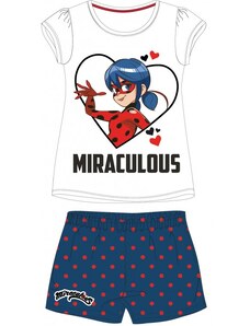 E plus M Letní dívčí pyžamo tričko s krátkým rukávem + šortky Kouzelná beruška - Ladybug - 100% bavlna