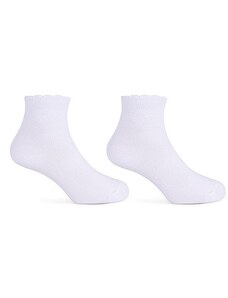 BESNAZZY Kojenecké bílé nízké ponožky ozdobný lem