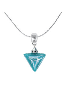 Dámsky Náhrdelník Turquoise Triangle s ryzím stříbrem v perle Lampglas