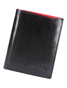 Pánská kožená peněženka Ronaldo RFID secure černo-červená