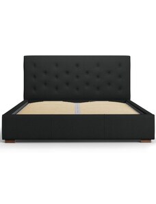 Černá látková postel MICADONI SERI 160 x 200 cm