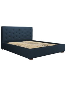 Modrá látková postel MICADONI SERI 140 x 200 cm