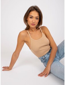 BASIC CAMEL CROP TOP MARIANA --CAMEL Hnědá