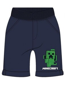 E plus M Chlapecké bavlněné kraťasy / šortky Minecraft - tm. modré 100% bavlna
