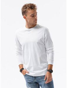 EDOTI Pánská tričko s dlouhým rukávem bez potisku - bílá L138