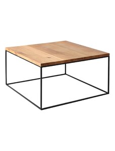 Nordic Design Dubový konferenční stolek Moreno 80 x 80 cm s černou podnoží