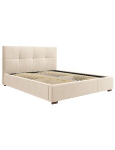Béžová sametová postel MICADONI SAGE 160 x 200 cm