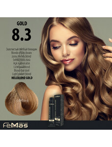 FEMMAS Barva na vlasy Světle blond zlatá 8.3