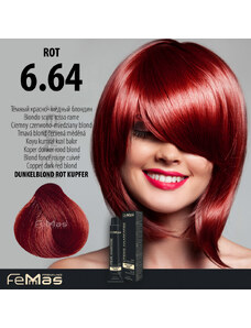 FEMMAS Barva na vlasy Tmavá blond měděná červená 6.64