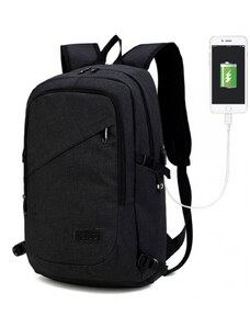 Kono černý moderní batoh s USB portem 6715 - 20L