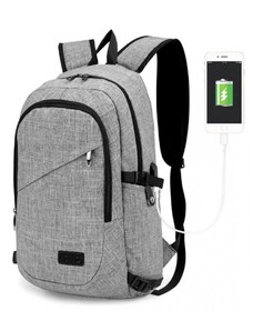 Kono šedý moderní batoh s USB portem 6715 - 20L