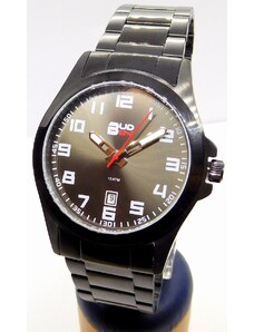 Klenoty Budín Pánské černé čitelné ocelové vodotěsné hodinky BUD-IN steel B2114
