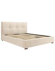 Béžová sametová postel MICADONI SAGE 180 x 200 cm