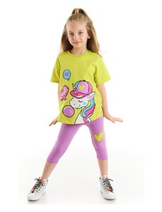 Denokids Cool Unicorn Girls T-shirts and Lilac Leggings Set.
