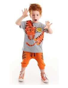Denokids Roar Tiger Boys T-shirt Capri Shorts Set