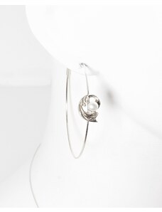 Klára Bílá Jewellery Dámské kruhové náušnice Barok s perlou Stříbro 925/1000, Barva perly: Bílá
