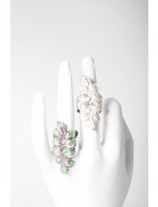 Klára Bílá Jewellery Dámský barevný prsten Leaf s listy 41 (13,0mm), Stříbro 925/1000