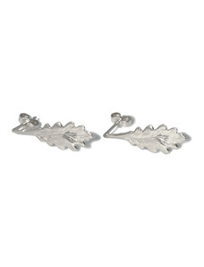 Klára Bílá Jewellery Dámské visací náušnice s listy Oak pecky Stříbro 925/1000 pro ženy