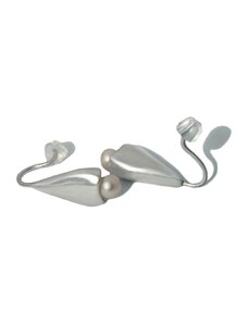 Klára Bílá Jewellery Dámské visací náušnice Delf s perlou Stříbro 925/1000, Barva perly: Bílá