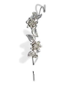 Klára Bílá Jewellery Dámská květinová náušnice za ucho Sakura Stříbro 925/1000