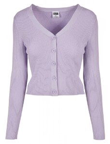 URBAN CLASSICS Ladies Short Rib Knit Cardigan - lilac