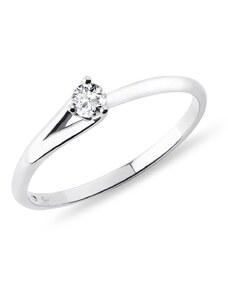 Atypický prsten z bílého zlata s briliantem KLENOTA K0389012