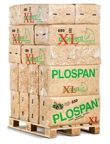 Plospan - hoblinové podestýlky Plospan Excellent, hrubá borovicová podestýlka, 650 litrů/ paleta 60 ks