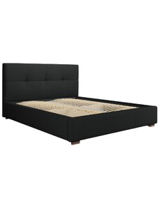 Černá látková postel MICADONI SAGE 160 x 200 cm