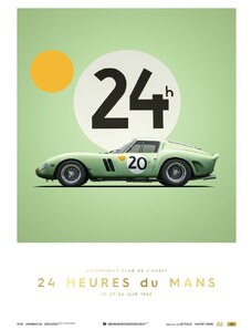 Poster - Ferrari 250 GTO - Green - 24h Le Mans - 1962 - Collectors Edition