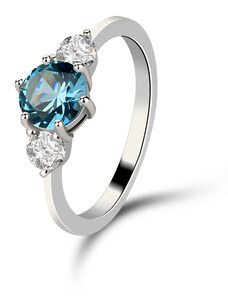 Royal Fashion stříbrný rhodiovaný prsten Modrý safír MA-R0570-SILVER-BLUE