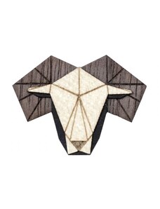 BeWooden Dřevěná brož s motivem berana Aries Brooch