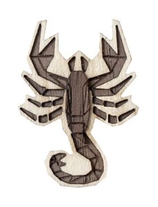 BeWooden Dřevěná brož s motivem štíra Scorpius Brooch