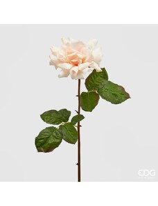 EDG Umělá květina růže bílo-růžová, 55 cm