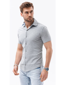 Ombre Clothing Pánské tričko s krátkým rukávem - šedé V5 K541