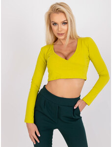 RUE PARIS LIMETKOVÝ ZAVINOVACÍ CROP TOP PAOLA --LIME GREEN Limetková