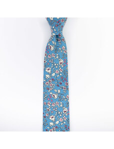 Obleč oblek Modrá pánská květinová kravata