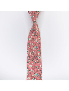 Obleč oblek Růžová květinová pánská kravata