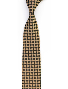 Obleč oblek Hnědá pánská kostičkovaná kravata